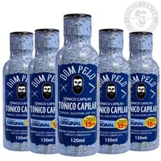 Kit 1 à 5x Tônico Capilar Antiqueda 120ml Serum de Crescimento Dom Pelo Cabelo Barba Sobrancelha