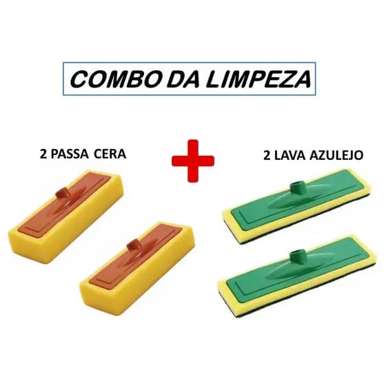 Combo Da Limpeza 2 Lava Azulejos + 2 Passa Cera Ambos Sem Cabo.