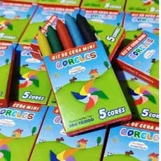 MINI Kit com 30 Cxs Giz de Cera MINI com 5 Cores 11g Lembrancinha Festa Infantil