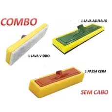 1 LAVA VIDRO + 1 LAVA AZULEJO + 1 PASSA CERA SEM CABO.