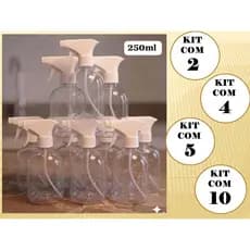 KIT C/ 10 / 05 / 04 E 02 Borrifador Pulverizador Plástico Spray 250 ML Transparente