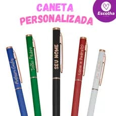 Caneta Personalizada Dourada com seu nome/frase/logo/time