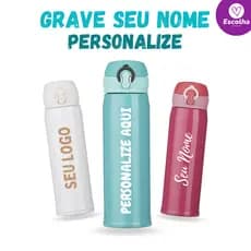 Garrafa de Agua Personalizada Térmica (400ml) - café, chá e água