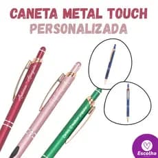 Caneta Metal Touch PERSONALIZADA c/ Nome, Logo ou Frase - ENVIO IMEDIATO