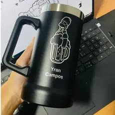 Caneca Térmica 700ml PERSONALIZADA c/ Nome, Logo ou Frase