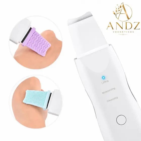 Espátula Ultrassônica Limpeza Facial Removedor de Cravos Peeling Esfoliante Facial