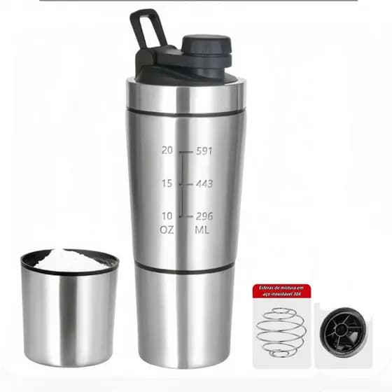 Coqueteleira Academia Shakeira Academia Garrafa Inox 750ml