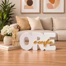 Letreiro Decorativo Ore e Confie 18cm Frase Bíblica Decoração Cristã Sala Quarto