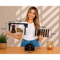 Kit Necessaire Nossa Senhora Aparecida Fé 3 Peças - Porta Objetos + Necessaire + Bolsa Transparente Religioso Católic