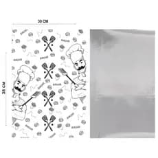 1000 - papel acoplado termico 30x38 hamburguer lanche metalizado aluminio