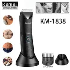 Kemei KM-1838 Aparador De Cabelo Para Área Da Virilha Clippers Secos À Prova D'água Pubic Armpit Body Hair Shaver Razor Lavável Recarregável