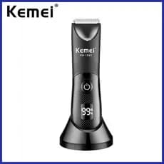 Kemei Body Pubic Dock Groomer Lâmina De Cerâmica Recarregável Masculina Higiene Da Virilha Aparador De Pêlos À Prova D'água
