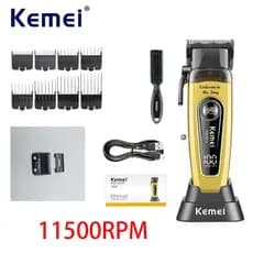 Kemei 90-4 Barbearia 11500 RPM Máquina De Cortar Cabelo Profissional Recarregável Aparadores Motor Sem Escova Corte De P