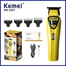 Kemei 1567 Barbeiro Zero Gap Trimmer Elétrico Cabeça Careca Máquina De Cortar Cabelo Recarregável Acabamento Corte Exter