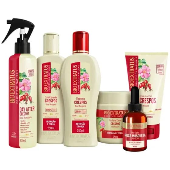 Kit Crespos Completo 250ml 6 itens Bio Extratus-LANÇAMENTO