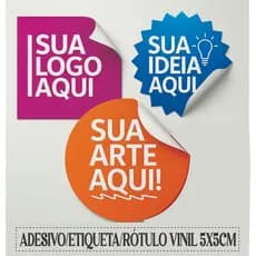 ETIQUETAS, ADESIVOS  PERSONALIZADOS 5x5 cm - 150 à 1.000 unidades