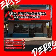 Fachada em Lona, Banner Faixa Lona Personalizado com acabamento