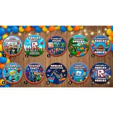 Painel Redondo de Festa Veste Fácil Sublimado Tema ROBLOX