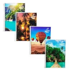 Caderno Espiral 1 e 10 Matérias 96 e 200 Folhas Capa Flexivel Universitário