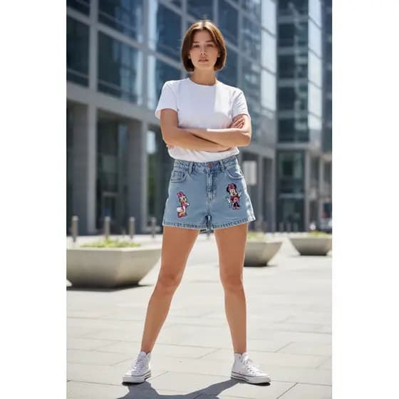 shorts jeans , dayse e Minnie .