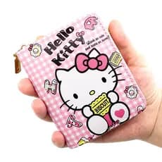 Hello Kitty Cute Cartoon Carteira Infantil Curta Com Zíper Bolsa Feminina Para Estudantes