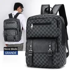 Nova Mochila de Couro Masculina Bolsa de Computador de Grande Capacidade para Negócios da Moda