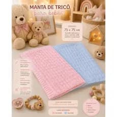 Manta para bebê de Tricot Cobertor Saída de Maternidade Recém Nascido Anti-alérgica
