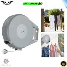 Varal Retrátil De Parede 15 Metros Corda Multiangular Recolhível Resistente Roupa Lavanderia Casa