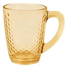 Jogo Canecas Vidro 6 Peças Douradas Texturizadas 200ml Café Cappuccino Expresso
