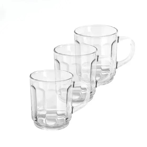 Caneca Vidro Transparente Reforçada 250ml Com Alça Para Chopp Bebida Resistente