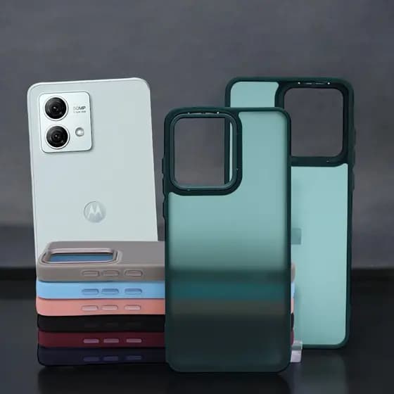 Capa Protetora Fosca Borda Colorida para Moto G84