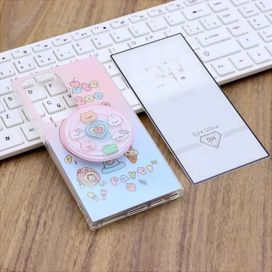 Capa Estampada Suporte Para Galaxy S24 Ultra com Película Vidro 3D c/ digital