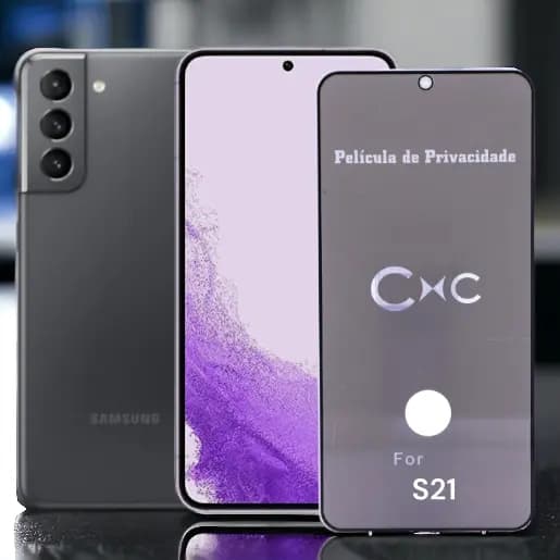 Película de Privacidade Galaxy S21 Com Furo na Digital