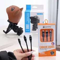Suporte Celular Guidão Moto IT BLUE LE-106 Capacetinho + Cabo 3em1 PEIJ33