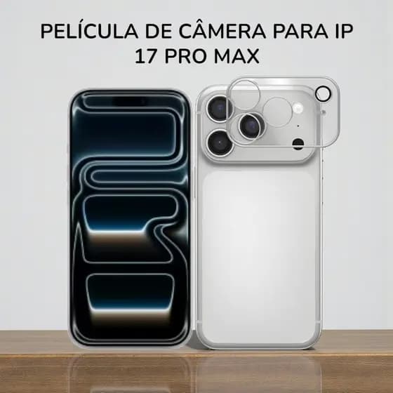 Protetora De Câmera Transparente Premium Para Ip 17 Pro Max