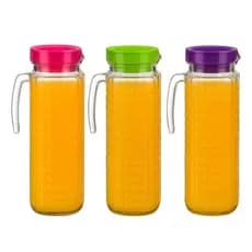 Garrafa de Água Vidro Nadir 1,2 Litros para Geladeira Jarra Suco Agua com Tampa Garrafas Resistente