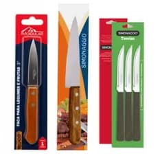Faca de Cozinha Facas para Cortar Carne Legumes Pão Churrasco Corte Serra Pequena Grande e Kit