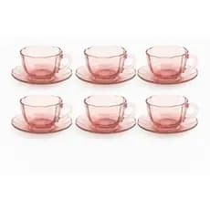 Jogo 6 Xícaras De Café 90ml Com Pires Peach 12 Peças - Hauskraft