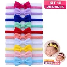 10 Lacinhos Bebê Faixinha Menina Faixa Para Bebe Tiara Recém Nascida Presente Menina Laço