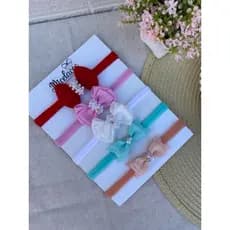 kit 4 Laços Para Bebê Faixinha Para Recém Nascida Lacinho Luxo