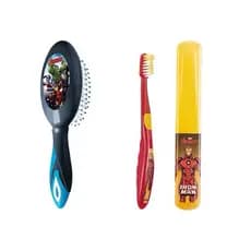 Kit de escova de cabelos + escovas de dentes com estojo | Spider| Ariel |Maribel| Hulk|America - Avon