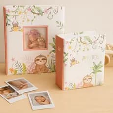 Álbum de Fotos Infantil 100 ou 200 Fotos 10x15cm Bichinhos da Floresta Capa Dura Bebê e Família
