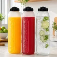 3 Jarra Garrafa De Água Suco Geladeira Tampa Higiênica 1,5 Litro Fina