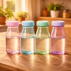 Garrafinha De Agua Milk Infantil Mini Garrafa Squeeze 390ml Lancheira Volta às Aulas Viagem Cores