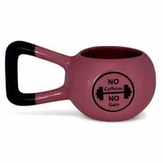 Caneca 3D Kettlebell Peso Academia Halteres Rosa Cerâmica Brilhante Esmaltada Alto Relevo Exótica