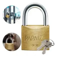 CADEADO 50MM PAPAIZ COM DUAS CHAVES PARA PORTÕES CORRENTES MOTOS
