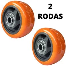 2 Rodas P/ Rodízios 312 74mm Pvc Pead Rolamento 6001zz 90kg