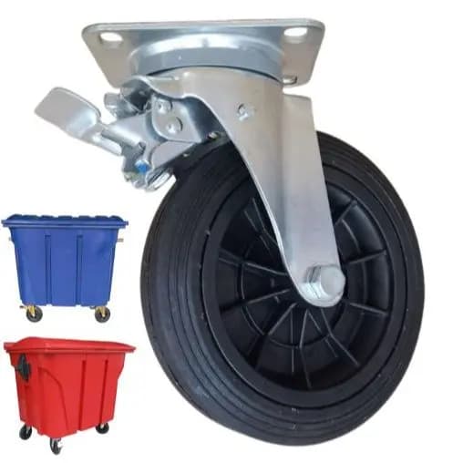 RODA  PARA LIXEIRA 1000 LITROS COM FREIO