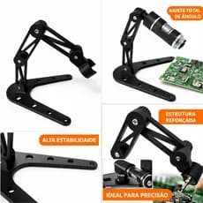 Suporte Articulado para Microscópio Ajustável Base Fixa Alta Precisão