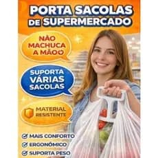 Porta Sacolas de Supermercado | Suporte Carregador de Sacolas Reforçado Ergonômico para Compras